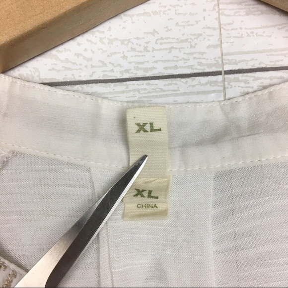 Tiny White Embroidered Sheer Shirt Anthropologie - Picture 5 of 6